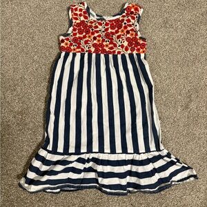 A.T.U.N. Summer Striped Floral‎ Sleeveless Maxi Dress Girl's Size 5-6
